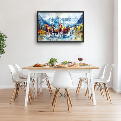 Horse Large Wall Art Running Horses Pictures Colorful Horse Mountain Landscape Wall Decor Wild