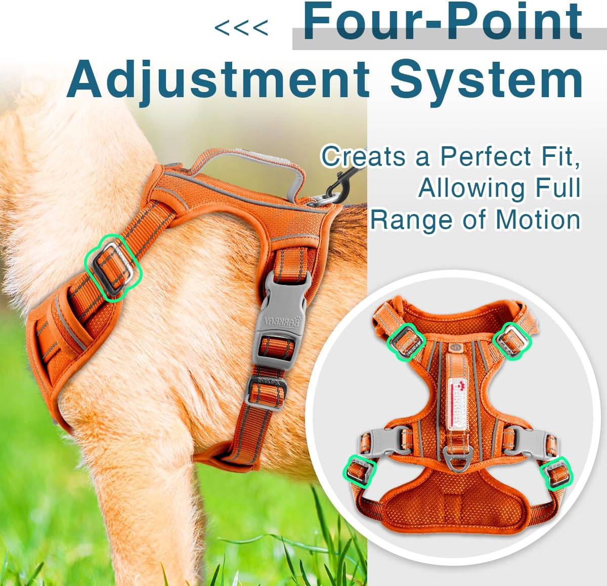 BARKBAY Dog Harness No Pull with ID Tag Pocket - Heavy Duty, Reflective, Easy Control for Large