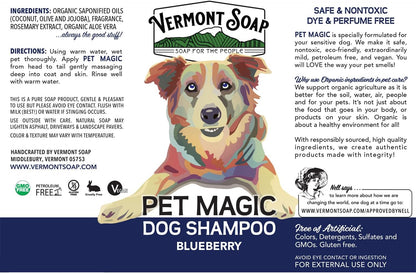 VERMONT SOAP Organics Pet Shampoo - Infused with Organic & Natural Olive Oil, Coconut & Aloe Vera