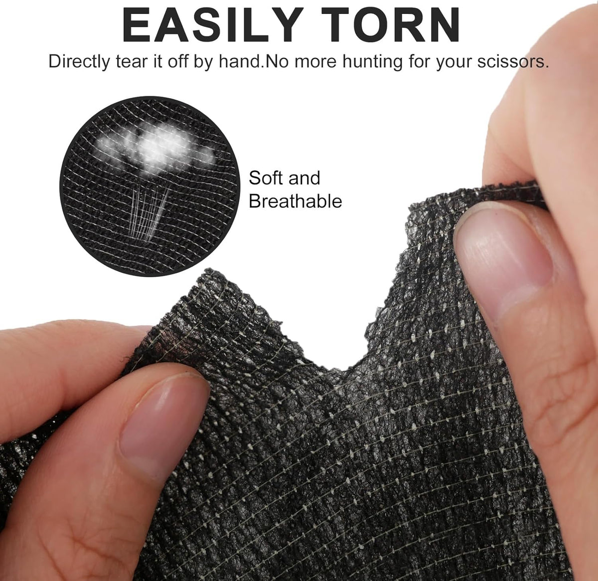24 Pack Self Adhesive Bandage Wrap, 4” x 5 Yards Cohesive Medical Tape Elastic Grip Tape Black