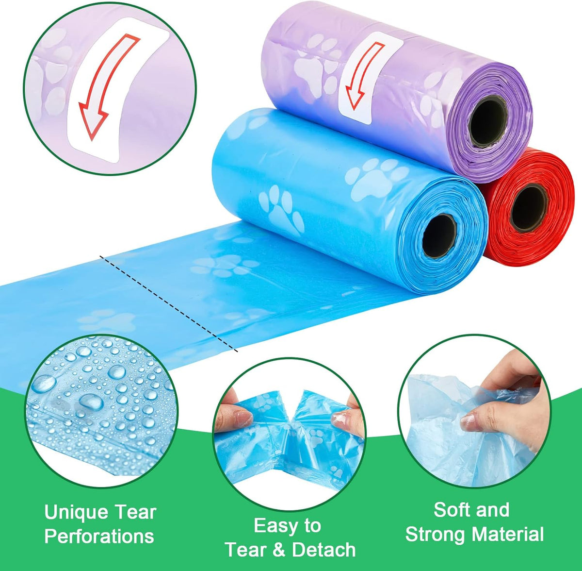Thenshop 3000 Counts 200 Rolls Dog Poop Bag Plastic Dog Waste Bags Disposable For Doggie Pets Poop