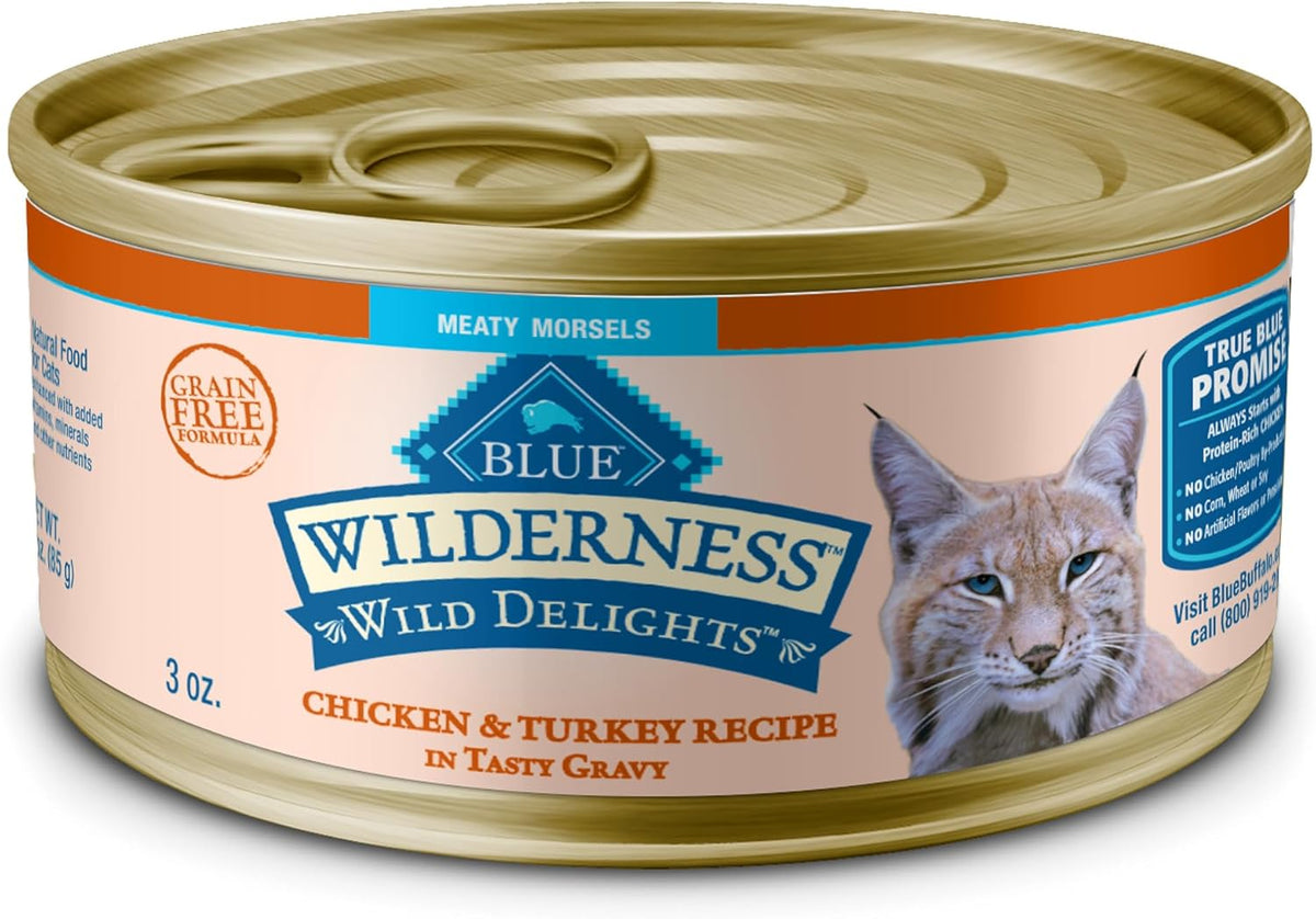 Blue Buffalo Wilderness Wild Delights Meaty Morsels Wet Cat Food, High-Protein & Grain-Free, Made