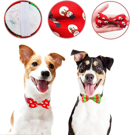 PET SHOW 10pcs/Pack 4.5 * 2.5" Christmas Large Dogs Collar Attachment Bow Ties Xmas Parties Medium