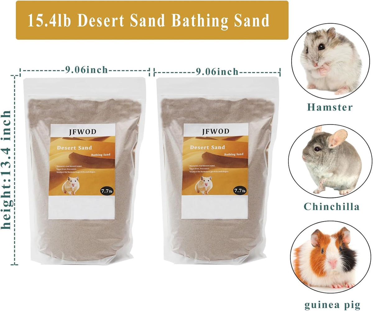 Hamster Bath Sand, 15.4lb Dust Free Desert Sand or Potty Litter Sand for Hamster Chinchillas Gerbil