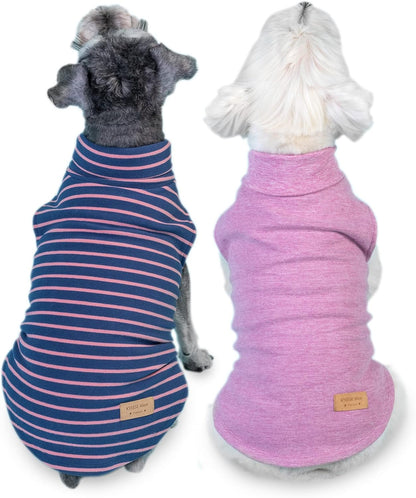 KYEESE 2Pack Dog Sweater Warm Dogs Clothes Turtleneck Dog Sweaters for Small Dogs Girl Stretchy