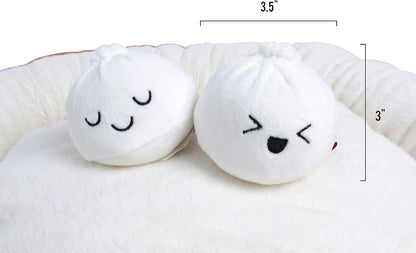 TONBO Soft Plush Small Cute and Cozy Food Dog Cat Bed, Washer and Dryer Friendly (Dim Sum)
