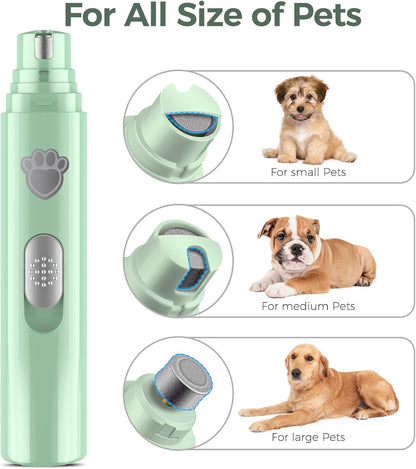 VIWIK Dog Nail Grinder, 2-Speed Rechargeable Dog Nail Trimmers for Large Medium & Small Dogs