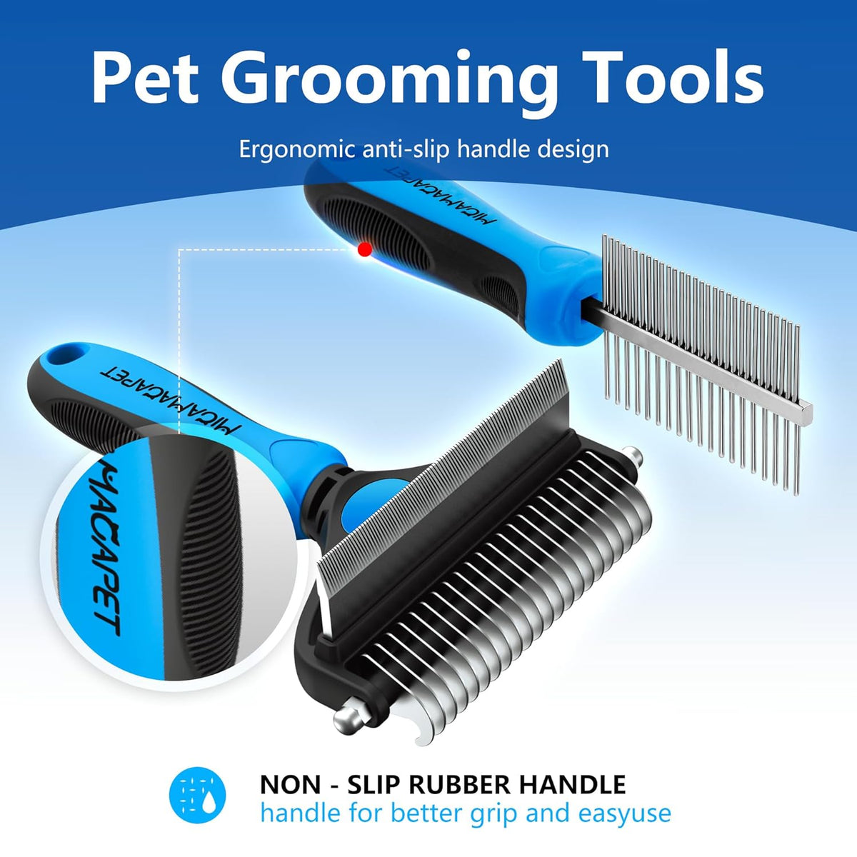 2-in-1 Shedding Brush and Detangling Comb Combo,Stripping Brush for Medium and Large Dogs, Dog and