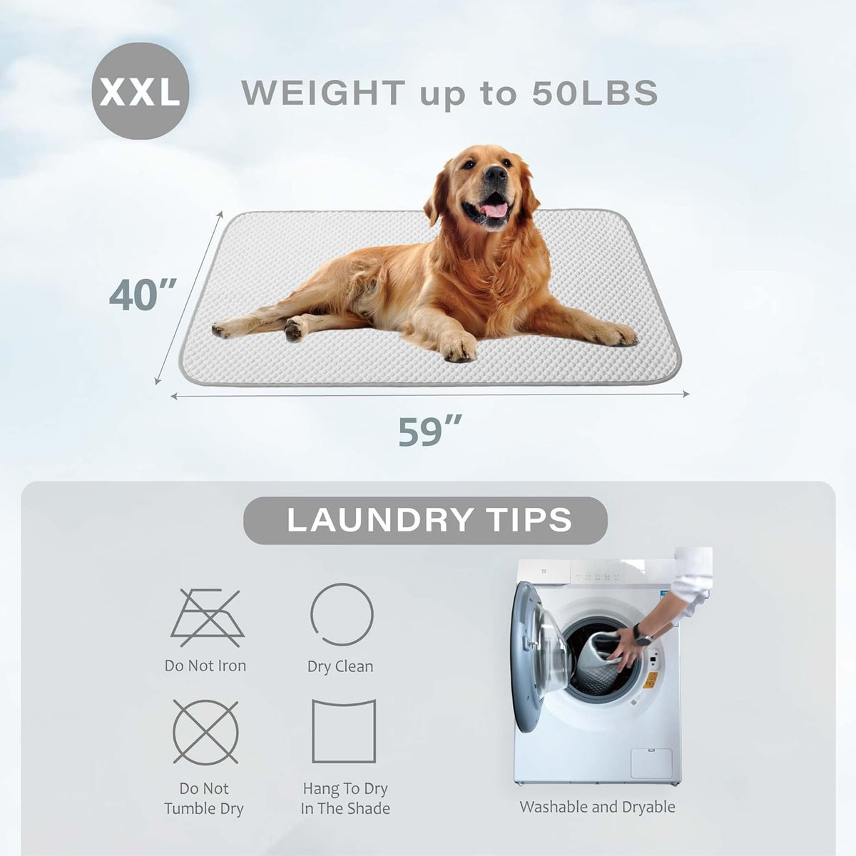 MICROCOSMOS Pet Cooling Mat & Sleeping Pad- Breathable Bubble Surface, EZ Clean. Keep Cooling for