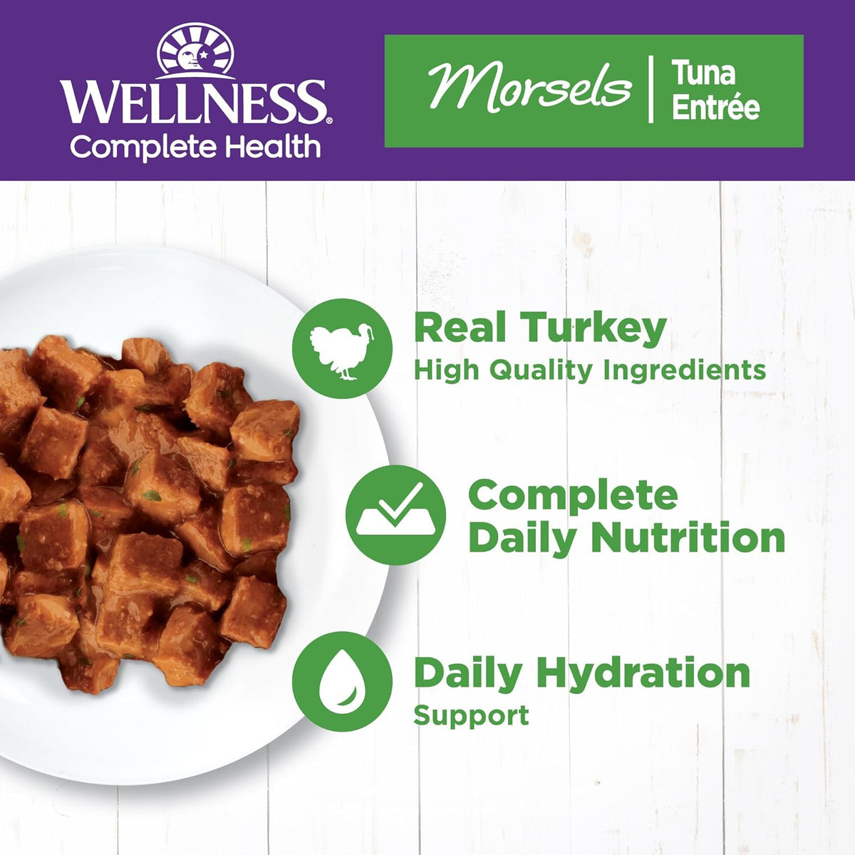 Wellness Complete Health Cubed Adult Wet Cat Food, Natural, Protein-Rich, Grain Free, 5.5 Ounce, 24
