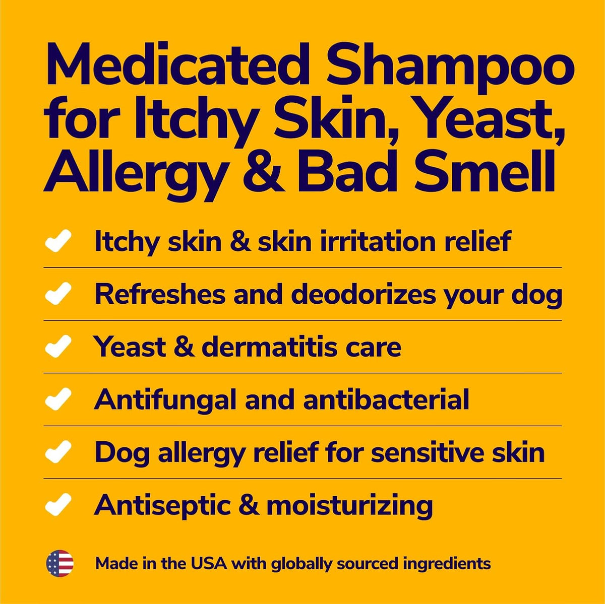 Medicated Dog Shampoo for Itchy Skin Relief - Yeast Infection Treatment for Dogs & Dog Allergy