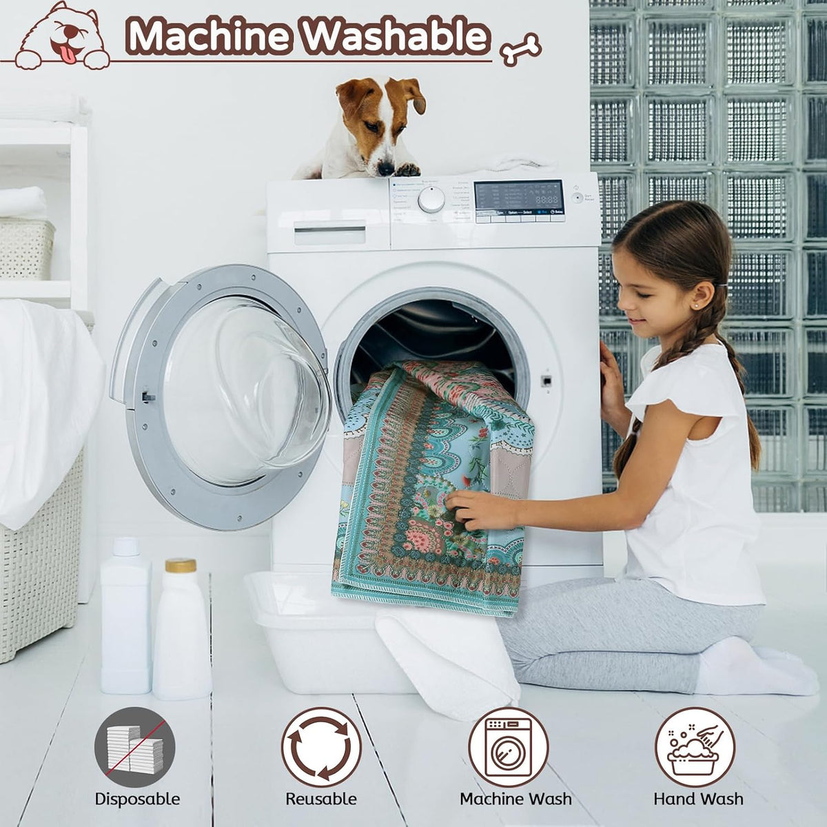 Washable Pee Pads for Dogs, 36"x41" 2 Pack Reusable Puppy Pads Pet Training Pads, Super Absorbent