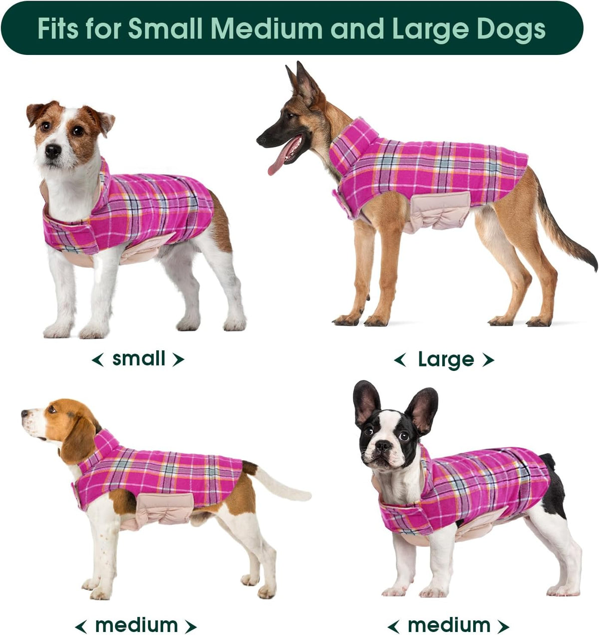 Kuoser Warm Dog Coat, Waterproof Dog Jacket for Extra Large Dogs, Adjustable Durable XXL Doggie