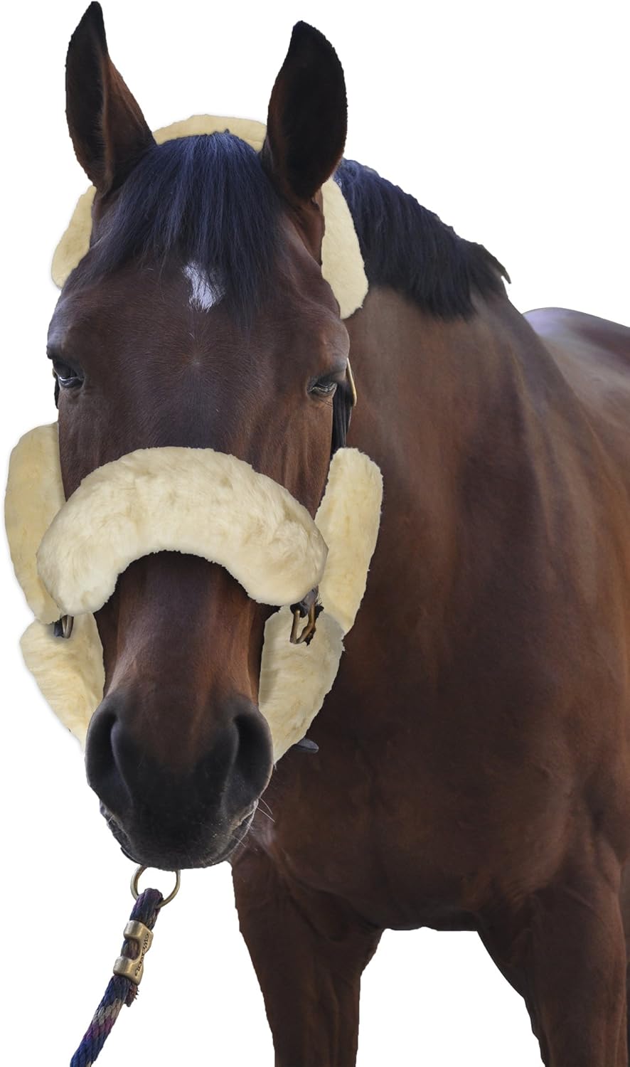 ECP Equine Comfort Products Merino Sheepskin Halter Fleece Set for Horses, 100% Natural Wool, Chafe