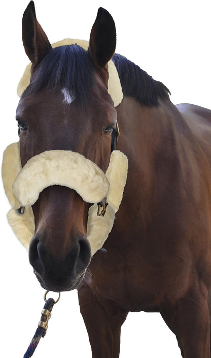 ECP Equine Comfort Products Merino Sheepskin Halter Fleece Set for Horses, 100% Natural Wool, Chafe
