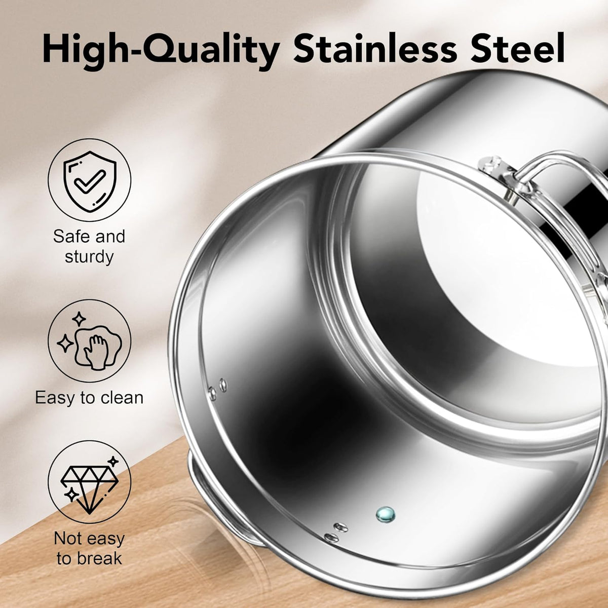 Dog Food Storage Containers, Large Stainless Steel Pet Food Storage Containers 38 lb / 17 kg to