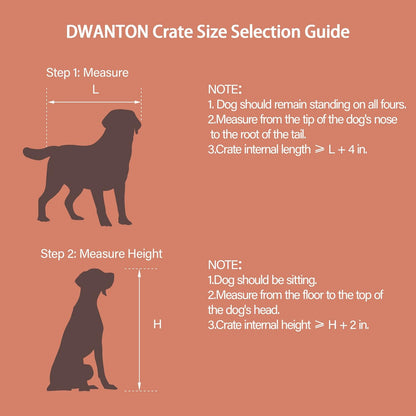 DWANTON Dog Crate Furniture with Cushion, Wooden Kennel Table with Double Doors, Indoor Dog House