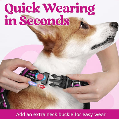 rabbitgoo Dog Harness for Large Dogs, No Pull Pet Vest with 3 Buckles, Adjustable Soft Padded Pet