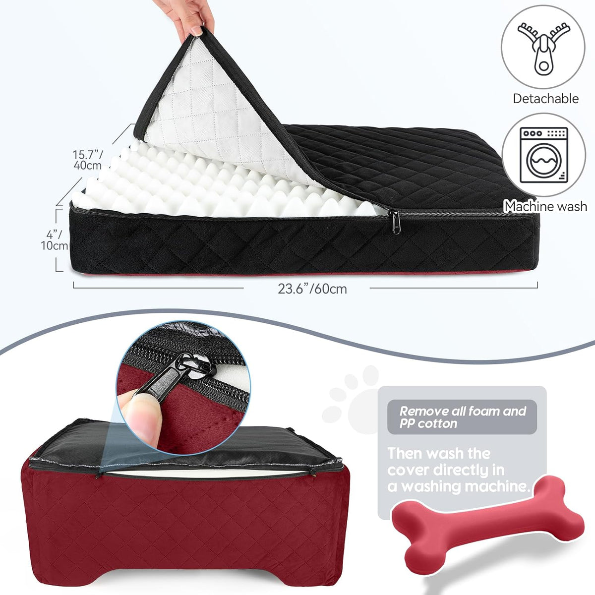 Dog Car Seat for Medium/Large Dogs, Dog Booster Seat for Pet Under 50lbs or 2 Small Dogs