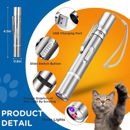 Cat Laser Toy,3-in-1Interactive Cat Toys Automatic Cat Toy with 360° Random Laser & Interactive