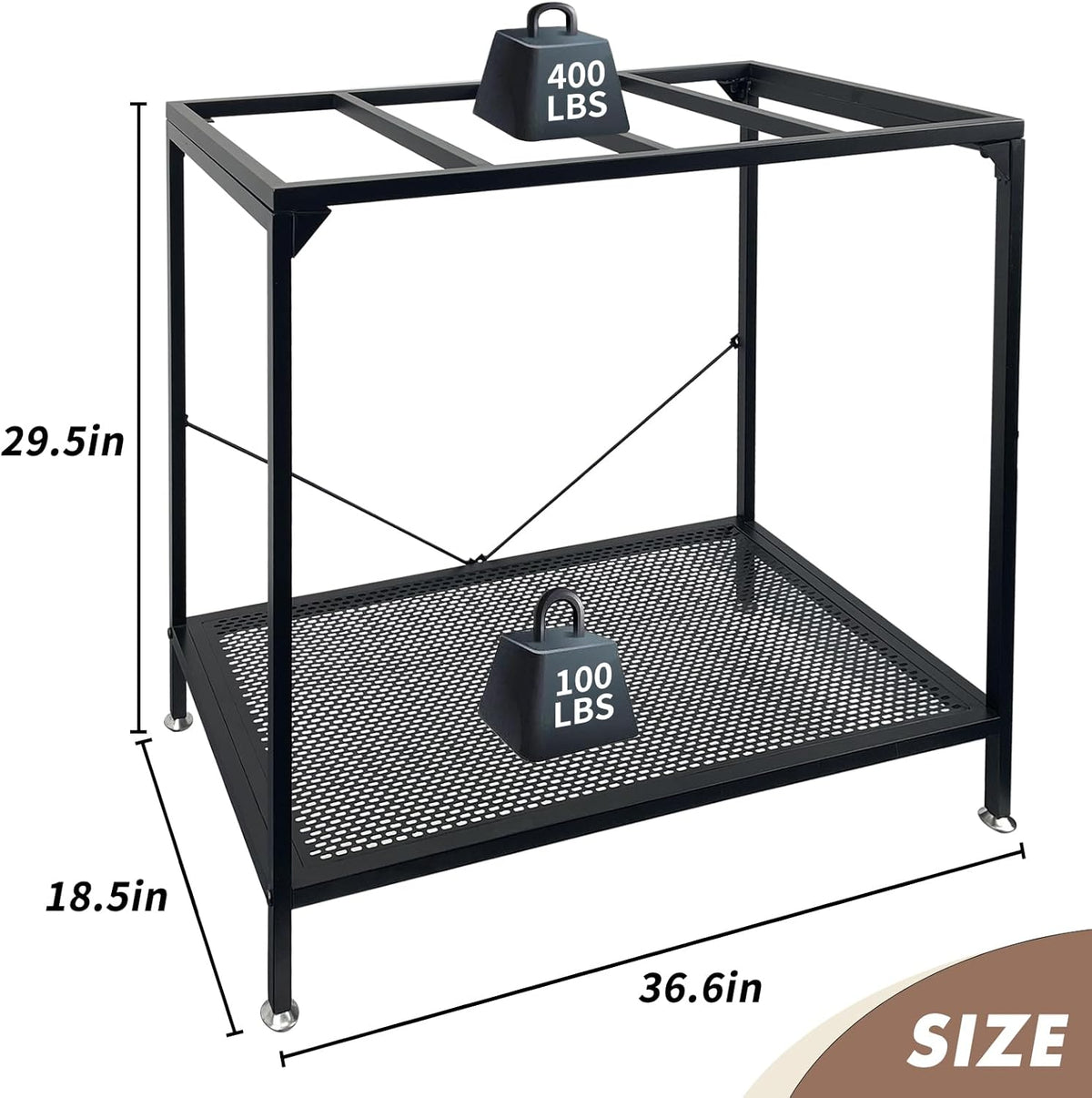 tongmo 40 Gallon Fish Tank Stand, 2 Stands Metal Aquarium Stand, Aquarium Turtle Tank (40