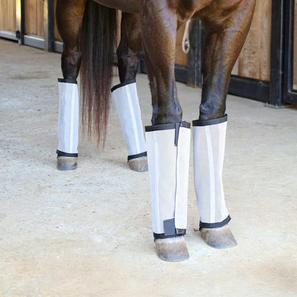 Jeffers Romper Stomper Fly Boots for Horses - Grey, Large – Breathable Mesh Leg Wraps for Insect