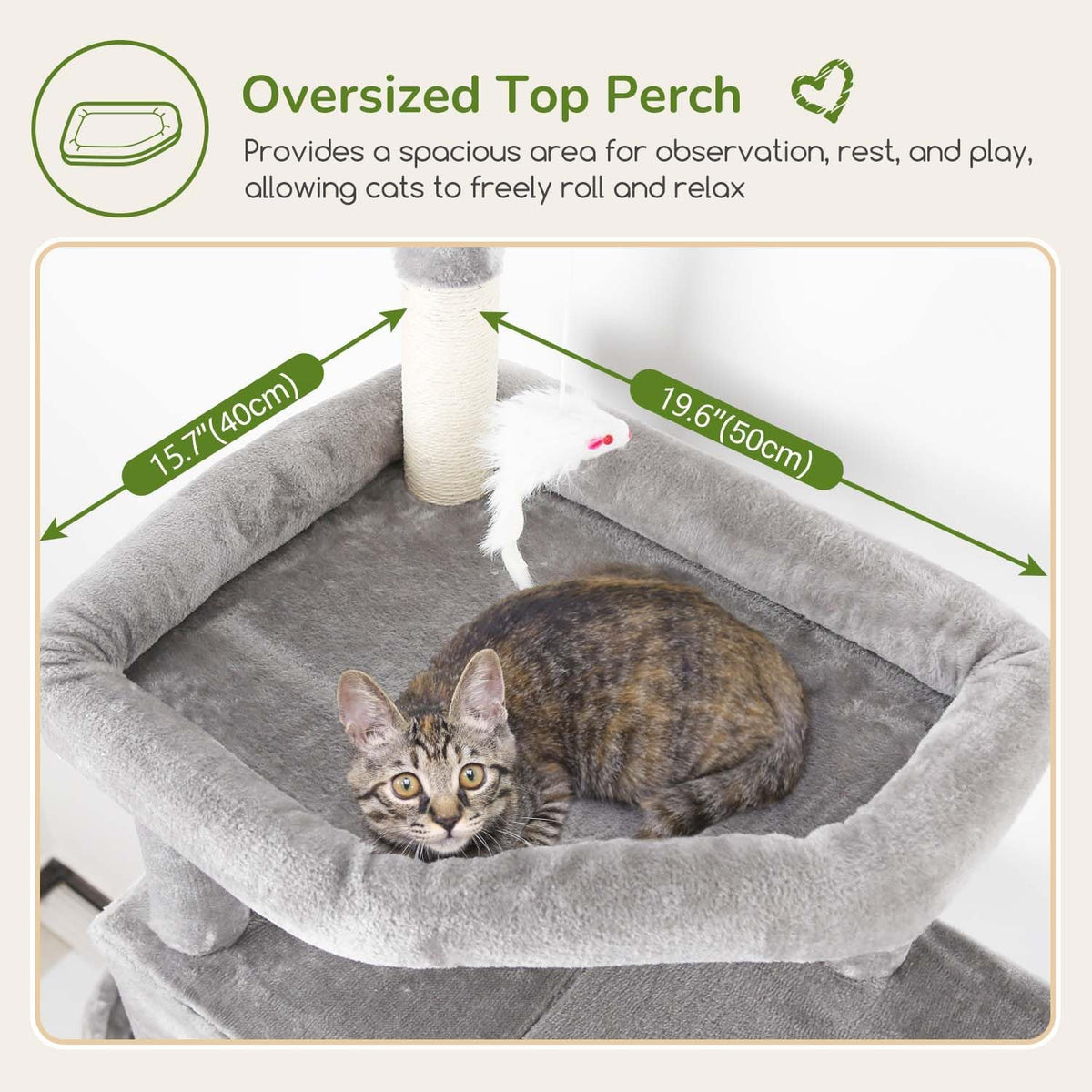 Globlazer Large Cat Tree Tower, Tall Cat Tree Condos for Indoor Cats Large Adult Cat Climbing Tower