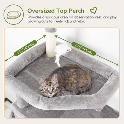 Globlazer Large Cat Tree Tower, Tall Cat Tree Condos for Indoor Cats Large Adult Cat Climbing Tower