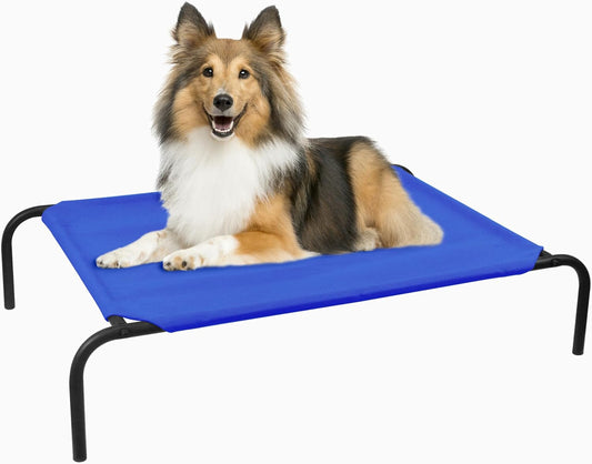 PHYEX Elevated Dog Bed for Medium Dogs, Dog Cot Bed with Sturdy Steel Frame for Indoor & Outdoor
