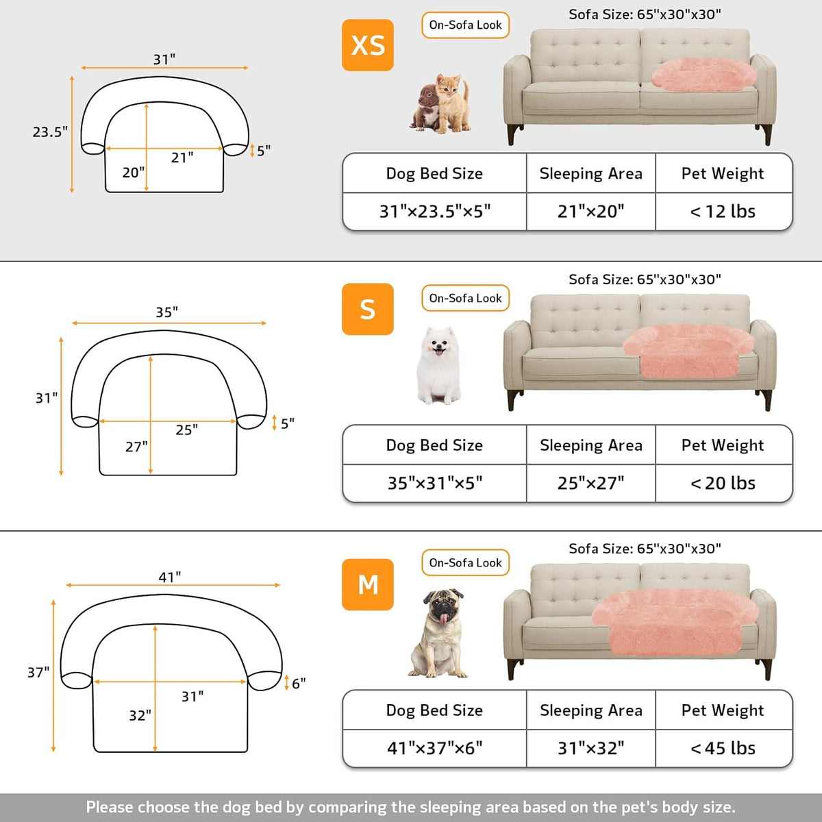 GGIB Calming Dog Bed Fluffy Plush Dog Mat for Furniture Protector with Removable Washable Cover for