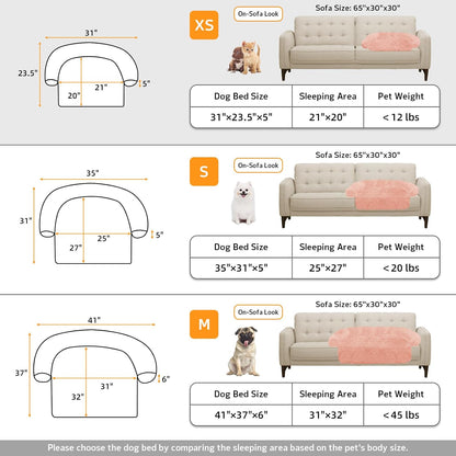 GGIB Calming Dog Bed Fluffy Plush Dog Mat for Furniture Protector with Removable Washable Cover for