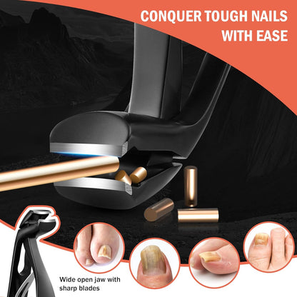 BEZOX Angled Head Toe Nail Clippers for Seniors for Thick Nails - Ergonomic Toenails Clipper for