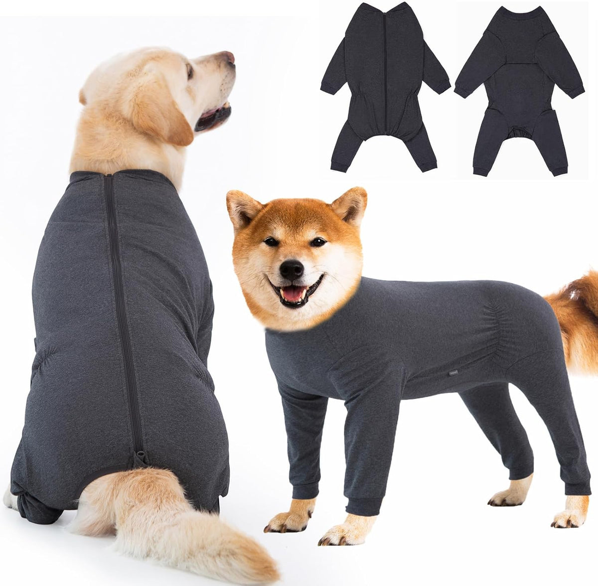 Yeapeeto Dog Onesie Surgery Recovery Suit for Large Medium Bodysuit Dogs Pajamas PJS Full Body for