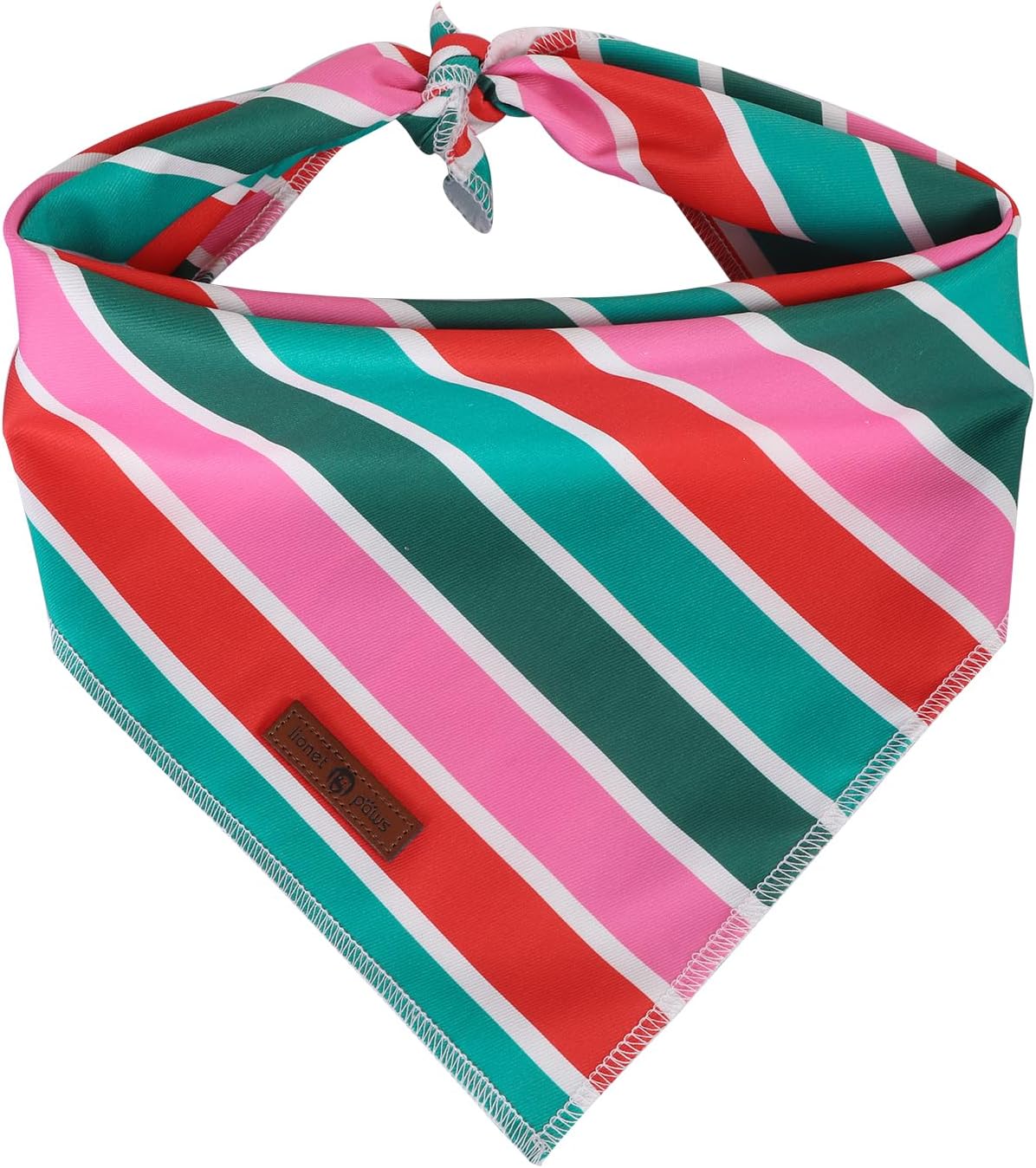 lionet paws Christmas Dog Bandana,Fabric Colorful Stripe Dogs Kerchief for Medium Large Dogs,Dog