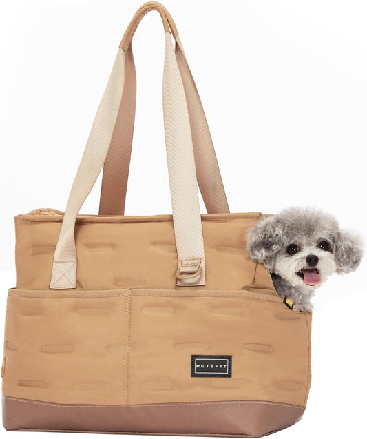Petsfit Small Dog Carrier Purse, Portable Pet Carrier Tote Cat Carrier with Pockets, Adjustable