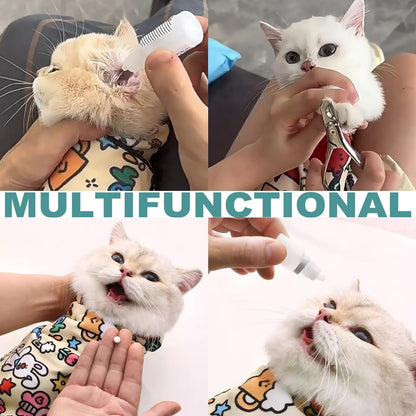 Cat Grooming Wrap, 2pcs [L+XL] Cat Restraint Wrap for Nail Clipping, Ear Cleaning, and Teeth