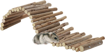 Hamster Toys, Flexible Hamster Wooden Bridge, 11.8In Hamster Fence, Hamster Cage Decor and