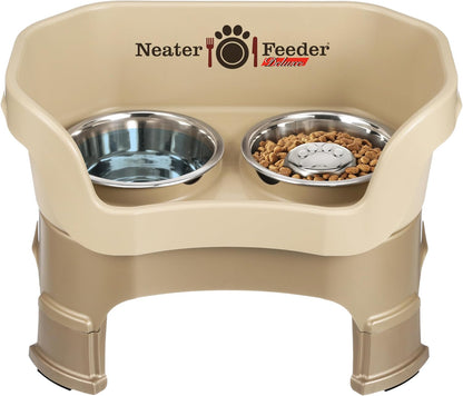 Neater Feeder Deluxe Mess Proof Dog Bowls Elevated for Medium Sized Breeds – Made in USA – No Spill