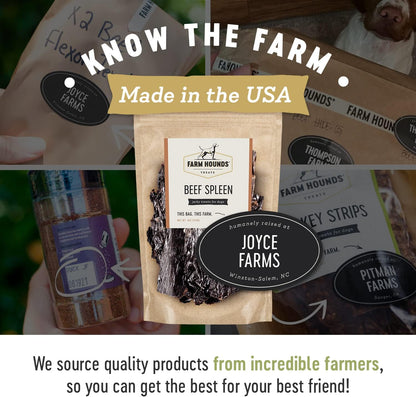 Farm Hounds - Beef Spleen - Premium Natural Beef Spleen Jerky For Dogs - Made From 100% Humanely
