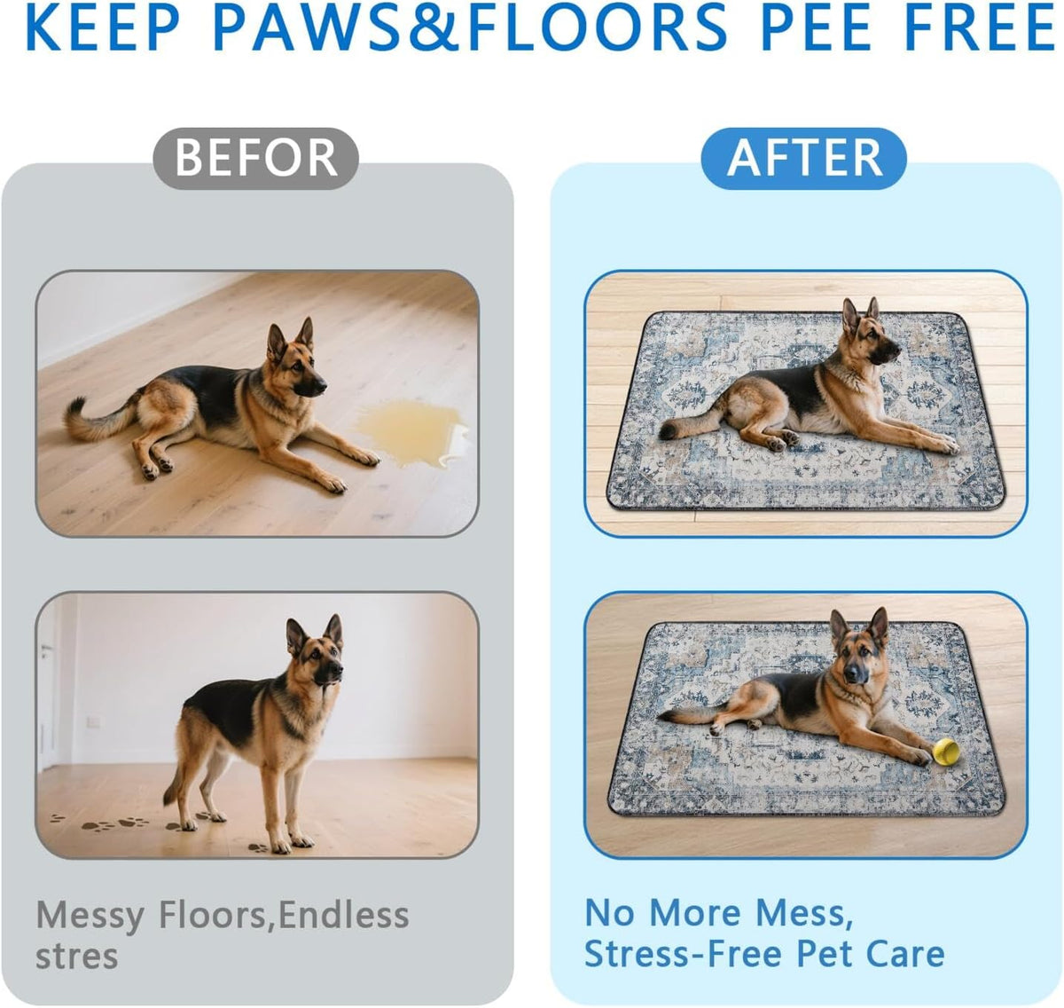 Washable Pee Pads for Dogs 2 Pack, Absorbent Reusable Puppy Pads Waterproof, Leakproof & Non-Slip