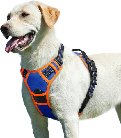 Eagloo Dog Harness for Large Dogs, No Pull Service Vest with Reflective Strips and Control Handle