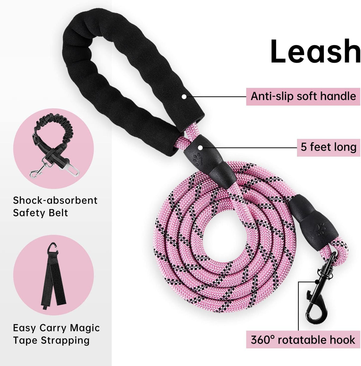 IVY&LANE No Pull Dog Harness with Leash Set, Reflective No Choke Pet Vest,Adjustable Oxford Dog