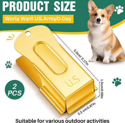 2 Pieces Brass Pet Training Clicker Signaling Cricket Clicker Metal Dog Clicker for Puppy Cats