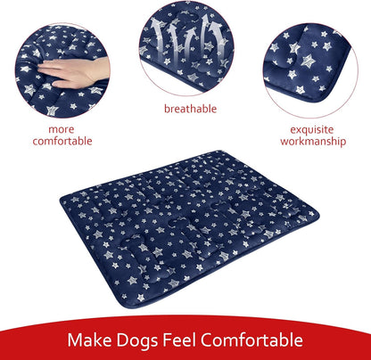 Dog Crate Mat (42" X 28"), Soft Dog Bed Mat with Cute Prints, Personalized Crate Pad, Anti-Slip
