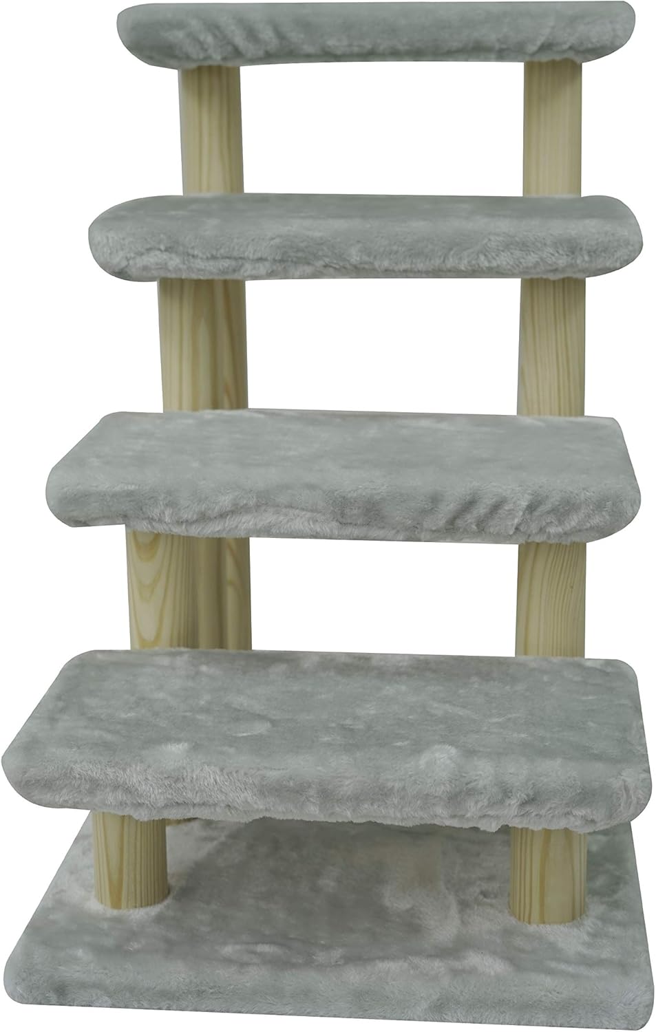 Cowboy Wooden pet Stairs 4-Step pet Ladder cat Dog Easy Stairs with Detachable Carpet for high Bed