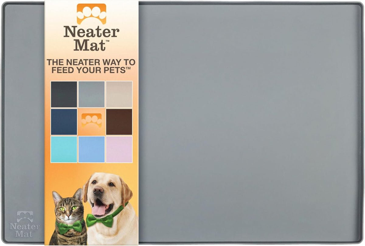 Neater Pet Brands Neater Mat Pet Mats for Food and Water, Cat & Dog Bowl Mat Waterproof Silicone
