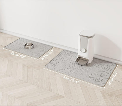 OHMO Dog Food Mat, Silicone Waterproof Cat Food Mat, Non-Skid Spill Proof Pet Feeding Mat for Food