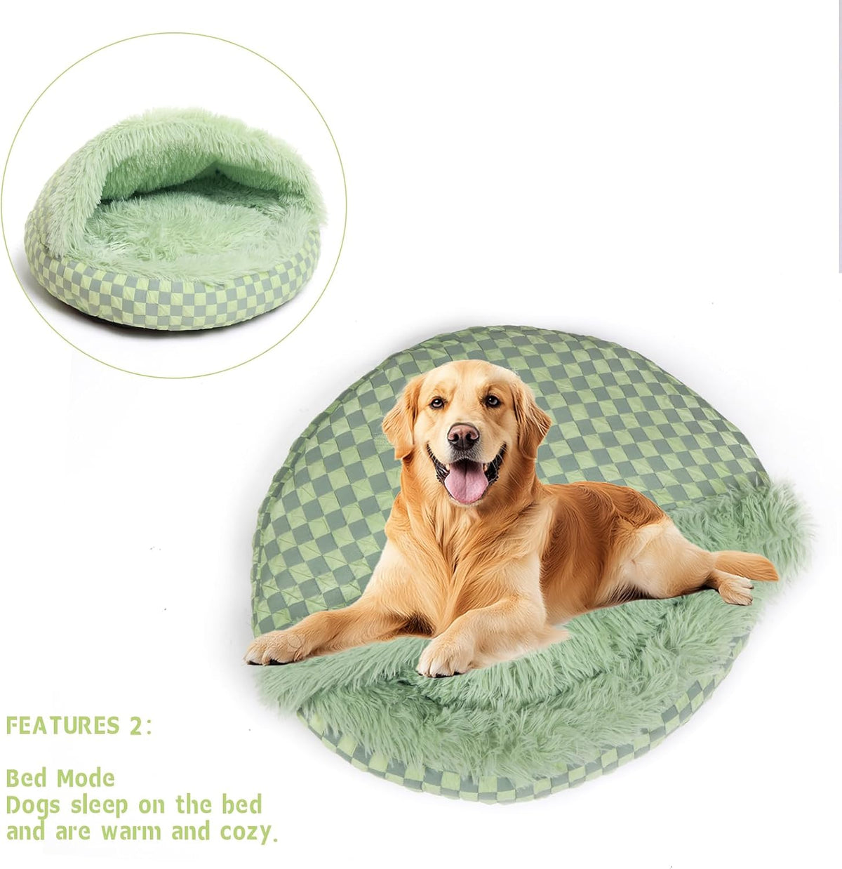 Cat Bed Hooded Plush Nest with Self-Warming Cozy Cave, Calming Anti-Anxiety Pet Bed for Indoor Cats