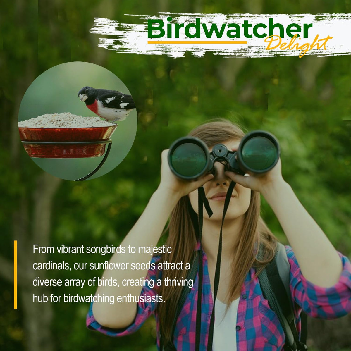 Wildlife Sunflower Hearts & Chips for Bird Feeding and Wildlife Bird attracting, Non-GMO and USA