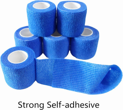 6 Pack 2" x 5 Yards Self Adhesive Bandage Wrap Breathable Cohesive Vet Wrap for Pets, Elastic
